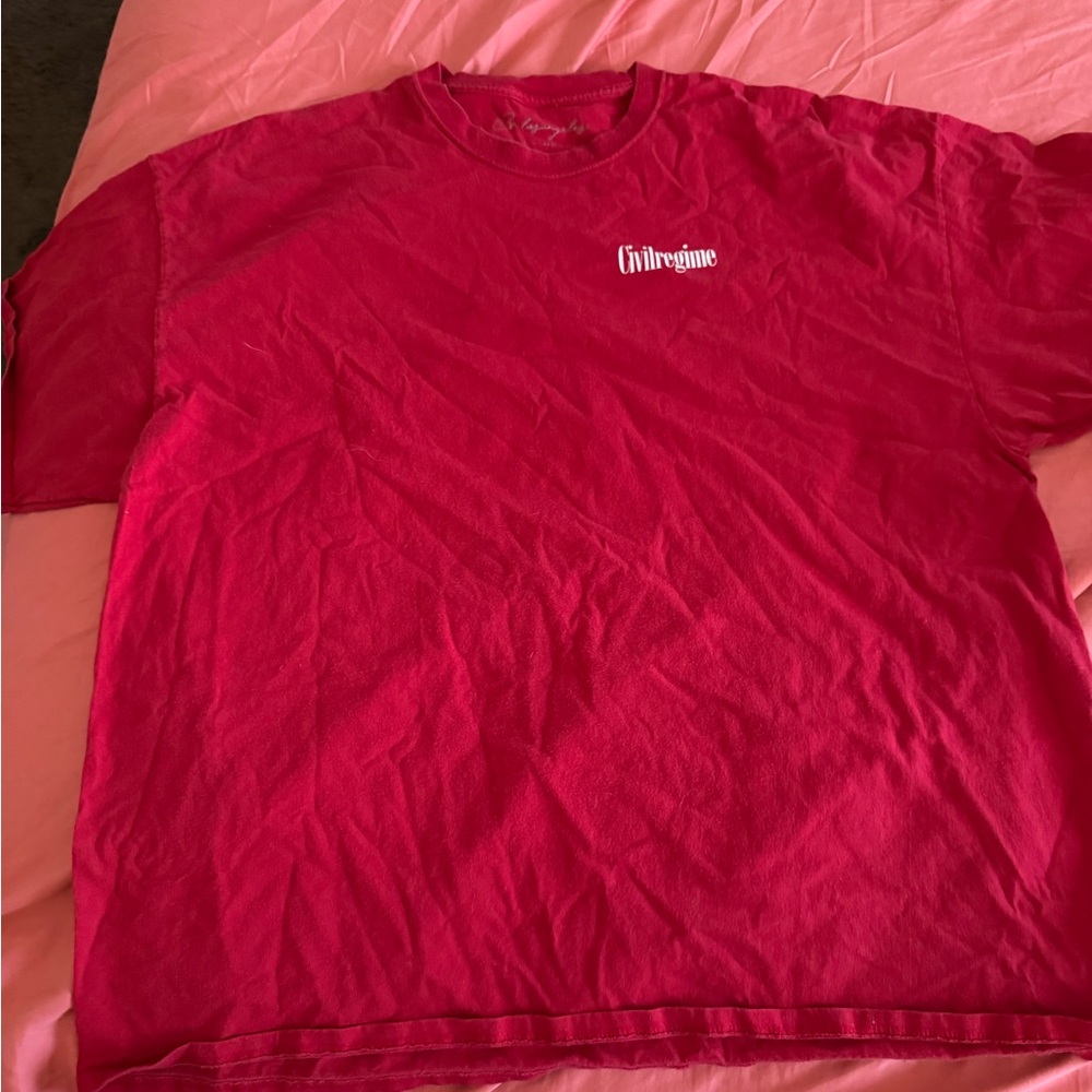 Rich Red Crew Neck Short Sleeve Tee